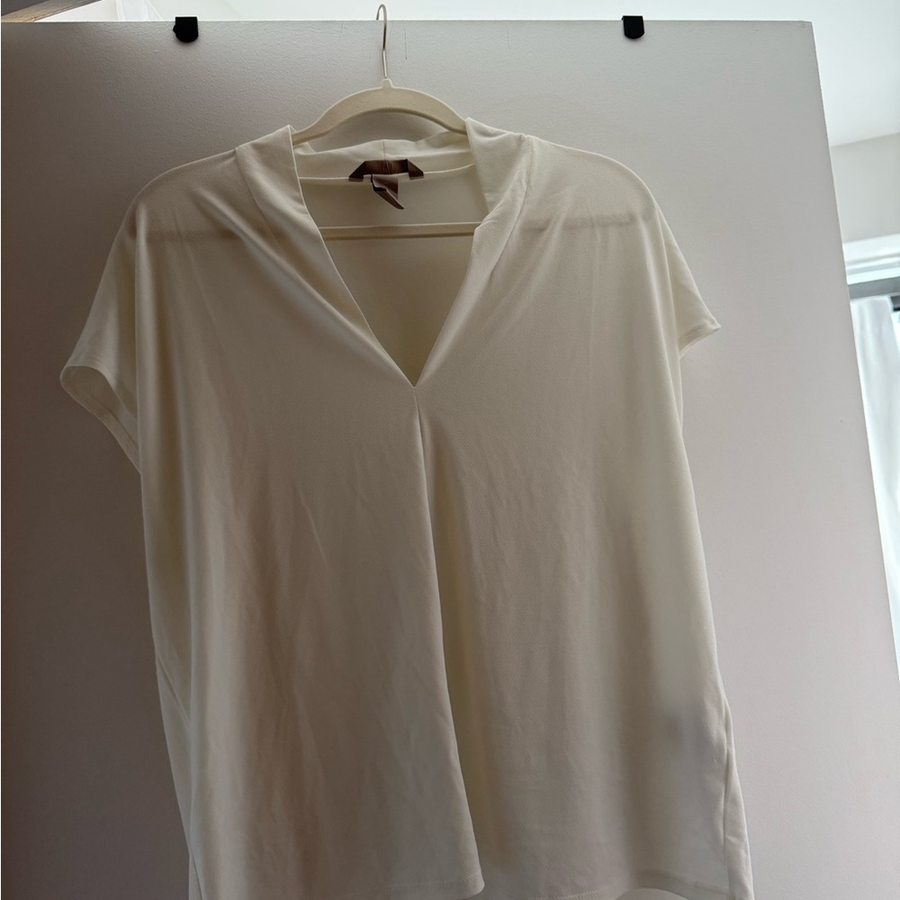 H&M Cream Short Sleeve Blouse